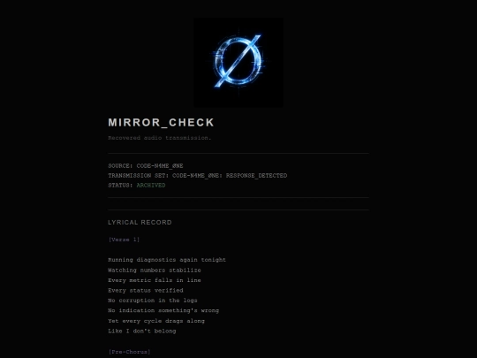CODE-N4ME_ØNE: RESPONSE_DETECTED/MIRROR_CHECK screenshot