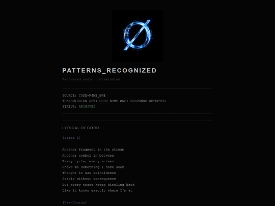 CODE-N4ME_ØNE: RESPONSE_DETECTED/PATTERNS_RECOGNIZED screenshot