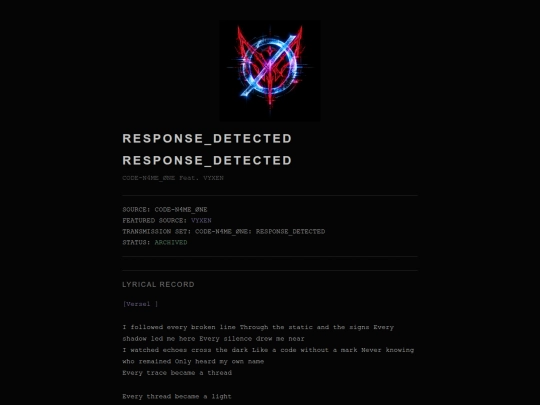 CODE-N4ME_ØNE: RESPONSE_DETECTED/RESPONSE_DETECTED screenshot