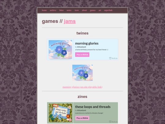 blog/games screenshot