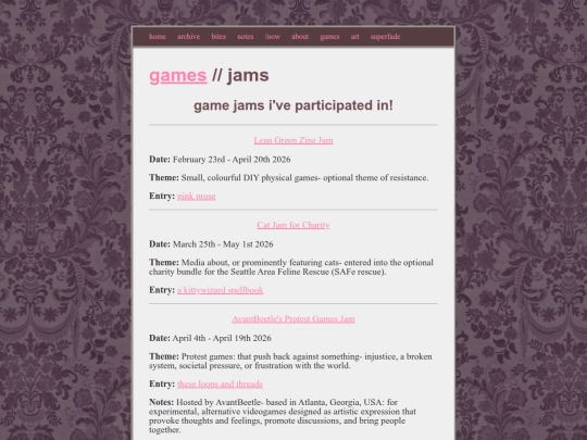 blog/jams screenshot