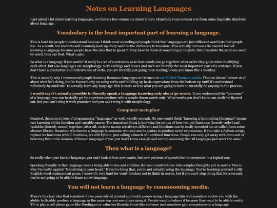 languages screenshot
