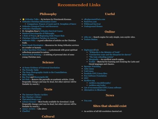 links screenshot