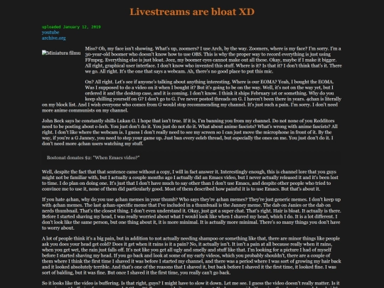 vids/livestreams_bloat screenshot