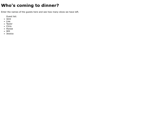 dinner screenshot