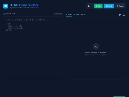 HTML CODE SPLITTER /In screenshot