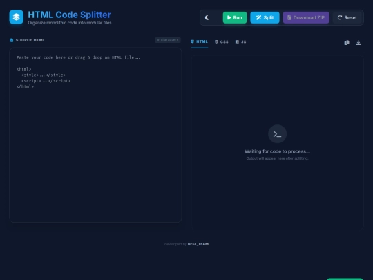 HTML CODE SPLITTER /html-code screenshot