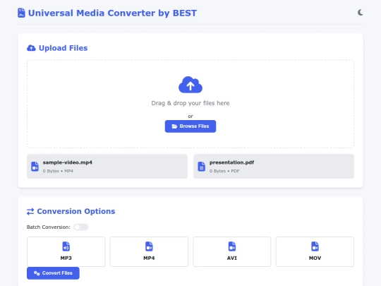 WEB APP/Media Converter/Media Converter screenshot