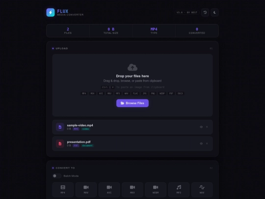 WEB APP/Media Converter/Media kit screenshot