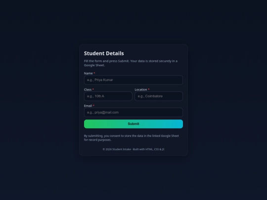 WEB APP/Student Details Page/Student screenshot