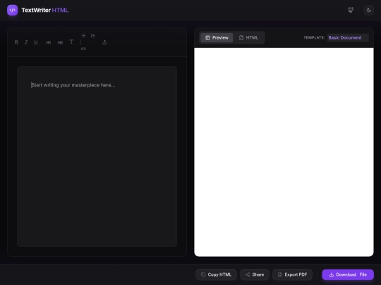 WEB APP/TextWriter HTML/textwriter v2.0 screenshot