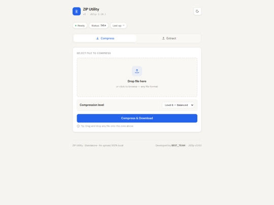 WEB APP/Zip tool/zip_utility_v2 screenshot