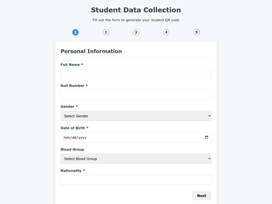 project /Student Data Collection screenshot