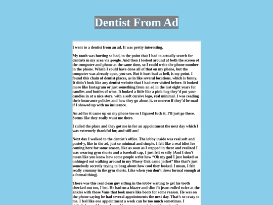 Writing/Dentistfromad screenshot