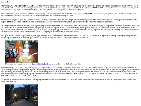 reviews/immaculate screenshot