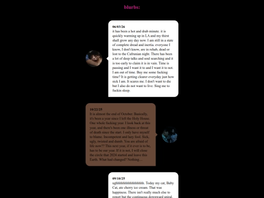 blurbs screenshot