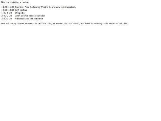 schedule screenshot