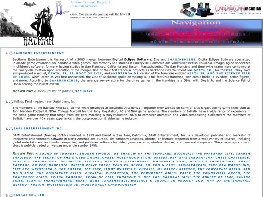 Game Companies - B PAGE - screenshot