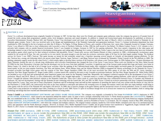 Game Companies - F PAGE - screenshot