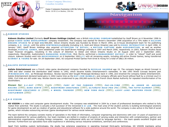 Game Companies - K PAGE - screenshot