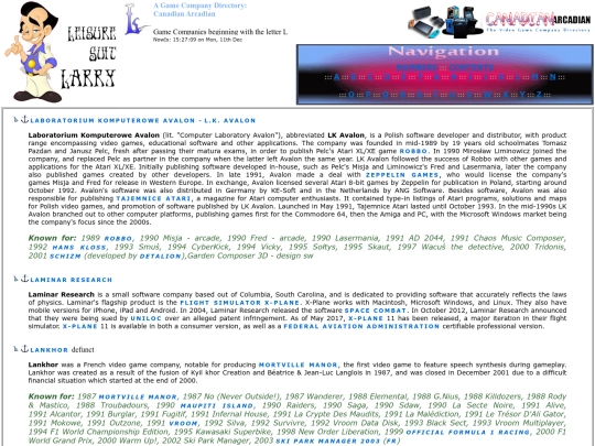 Game Companies - L PAGE - screenshot