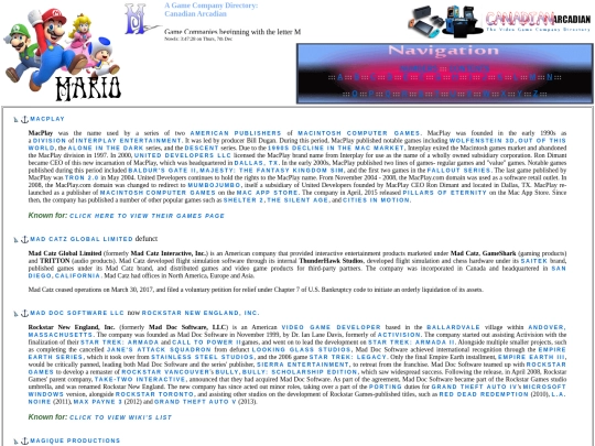 Game Companies - M PAGE - screenshot