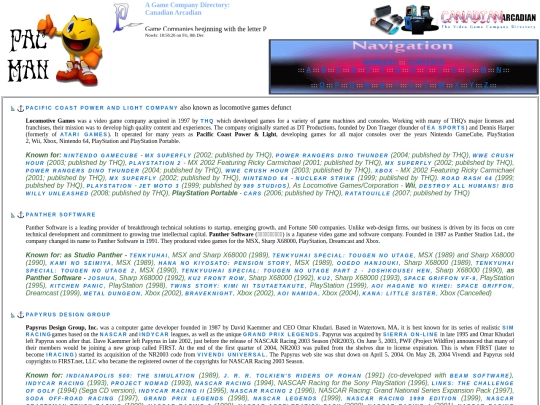 Game Companies - P PAGE - screenshot