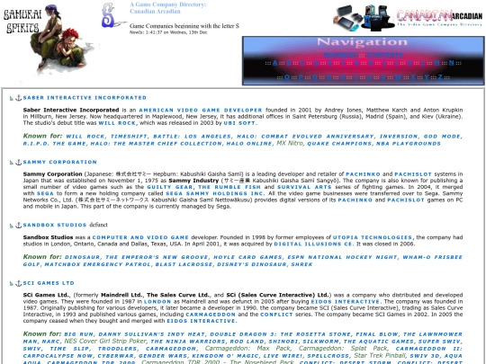Game Companies - S PAGE - screenshot