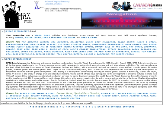 Game Companies - X PAGE - screenshot