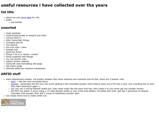 list screenshot