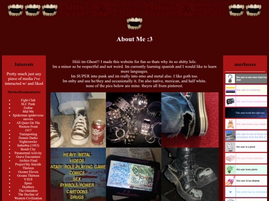 about-me screenshot