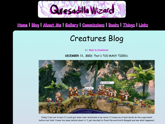 Things/creaturesblog screenshot