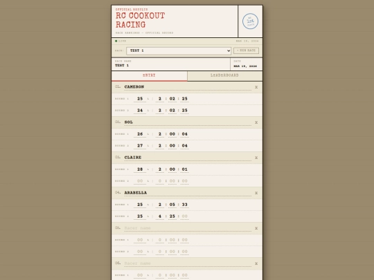 racerankings screenshot