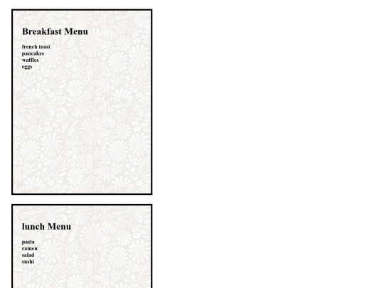 menu screenshot