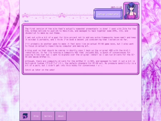 blog/setup-complete screenshot