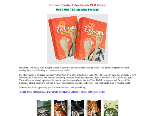 cooking-firesale-plr screenshot