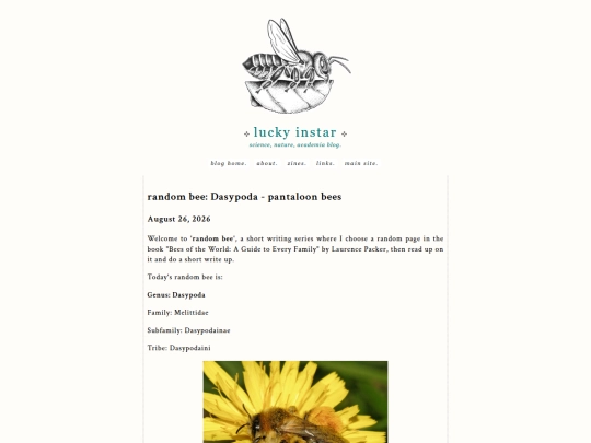 blog/beegenera/dasypoda screenshot