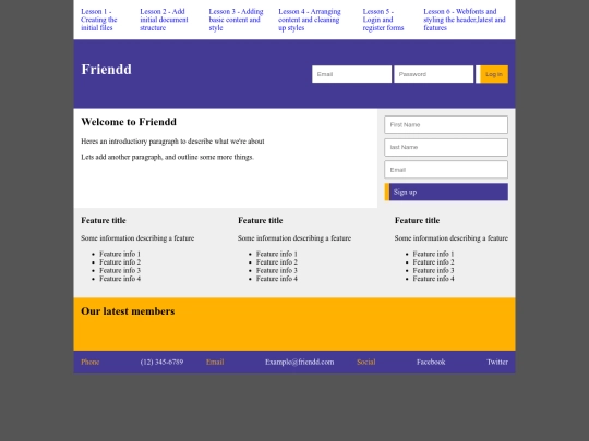 Lesson 5 - Login and Register forms screenshot