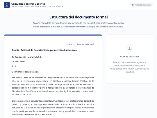 comunicacion oral/notaformal screenshot