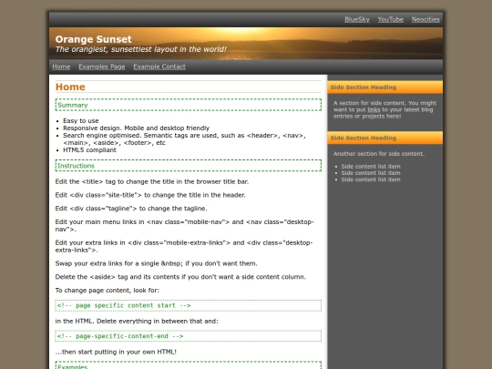 free-web-templates/orange-sunset screenshot