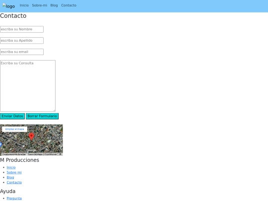 pages/contacto screenshot
