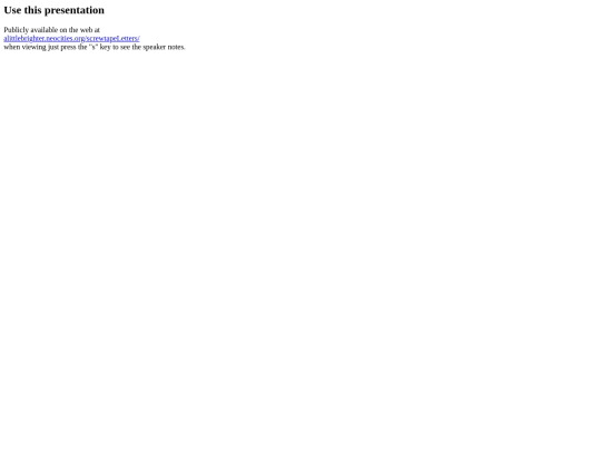 screwtapeLetters/slides/share screenshot