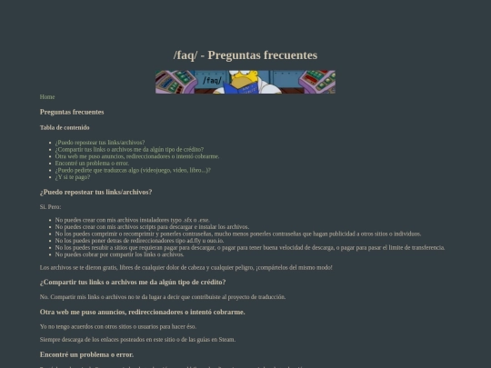 faq screenshot