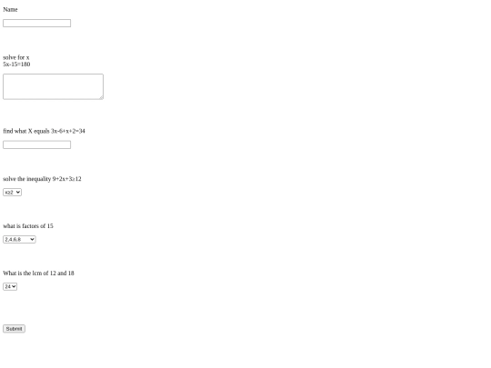 mathform screenshot