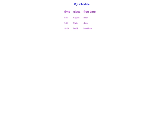 schedule screenshot