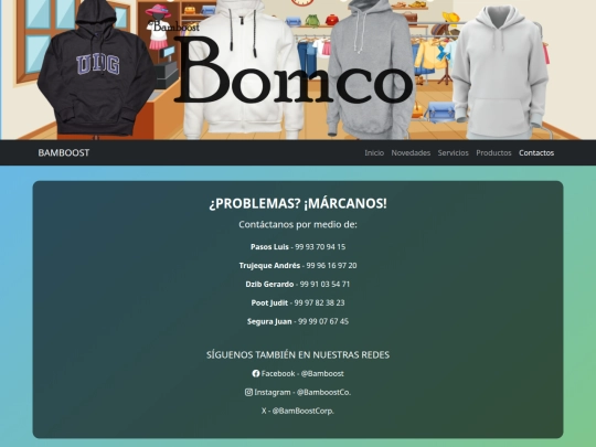 pages/contactos screenshot