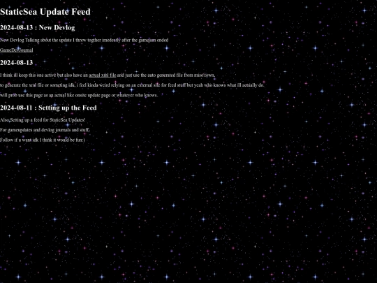 GameDevJournal/StaticSea/GD_Feed screenshot