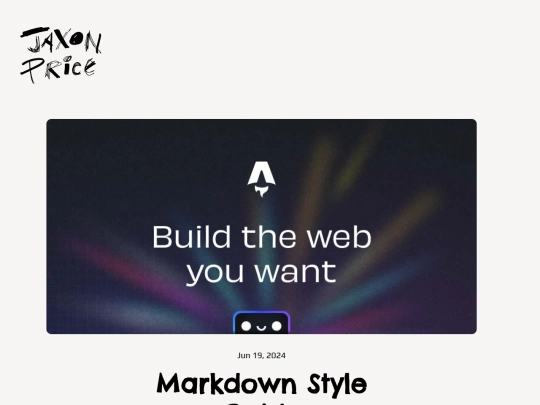 blog/markdown-style-guide screenshot