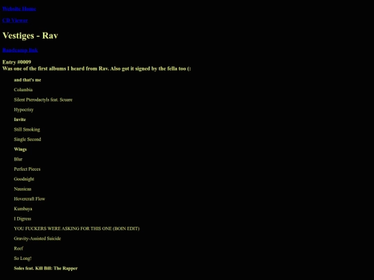 CDs_library/Vestiges screenshot