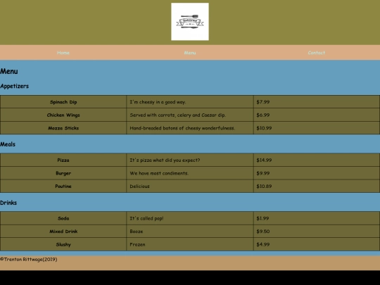 menu screenshot